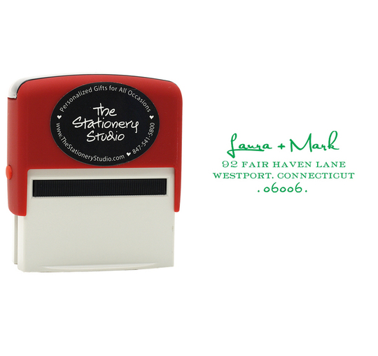 Script Name Rectangle Self-Inking Stamper